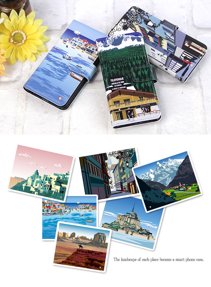 iPhone6 ケース 手帳型 スマホケース アイフォン iphone6 デザイン 世界の絶景 巻田喜昭 adbox｜tominoshiro｜02