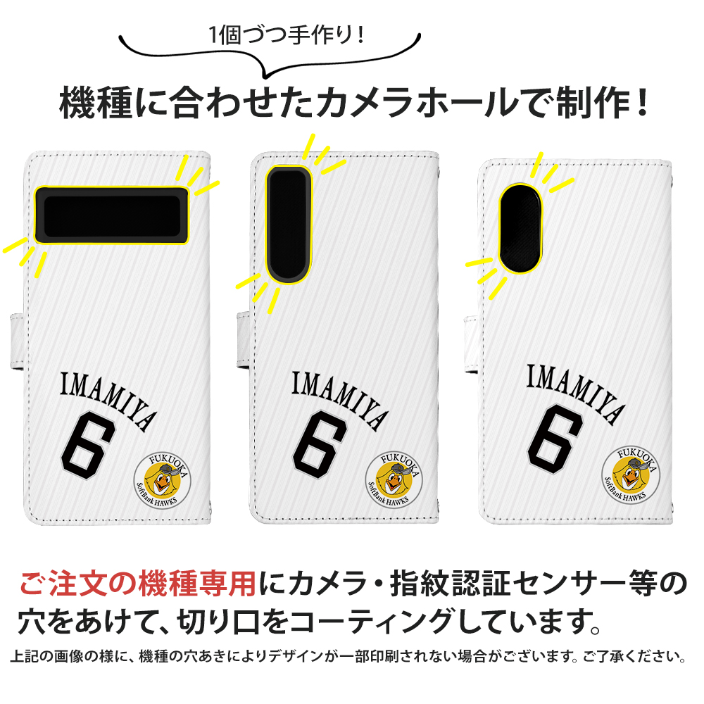 Galaxy S8 SC-02J ケース 手帳型 ギャラクシー カバー デザイン ホークス グッズ ホームユニホーム｜tominoshiro｜02