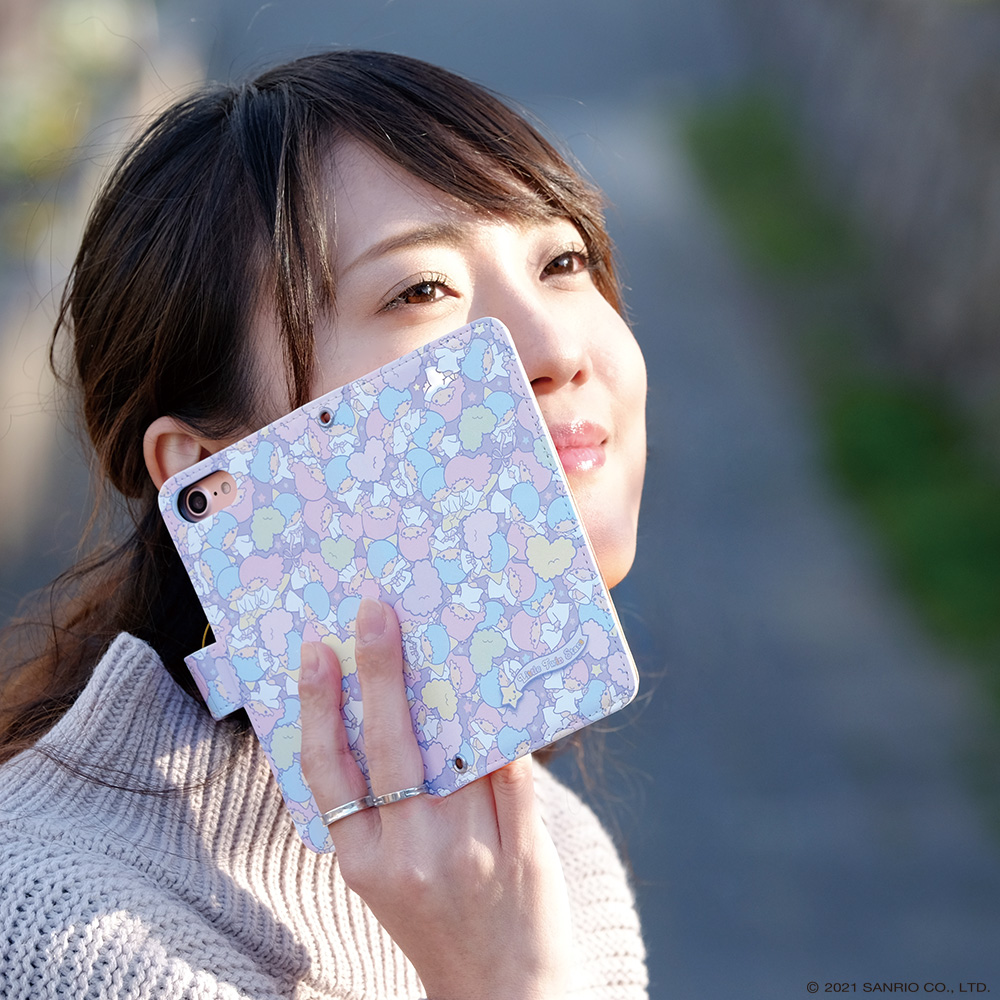 iPhone11 ケース 手帳型 スマホケース アイフォン11 ip11 カバー 携帯 デザイン キキララ リトルツインスターズ｜tominoshiro｜04