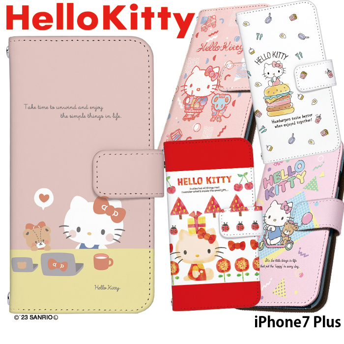 iPhone7 Plus ケース 手帳型 アイフォン カバー デザイン ハローキティ サンリオ グッズ キティちゃん｜tominoshiro
