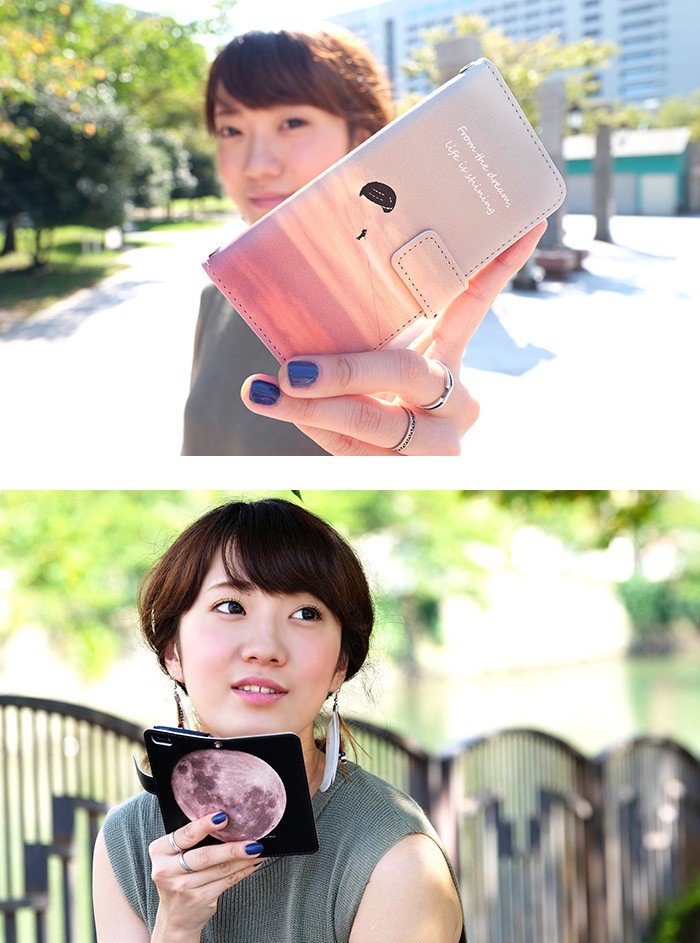 iPhone5 ケース 手帳型 スマホケース アイフォン iphone5 デザイン 空｜tominoshiro｜03
