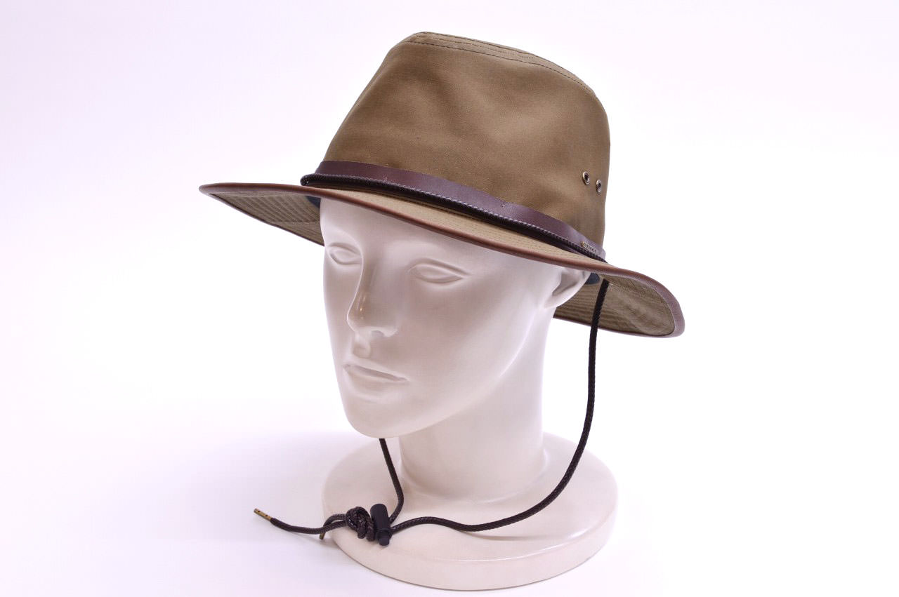 ステットソン STETSON 58cm STETSON ステットソン オイルドクロスハット チンコード付き