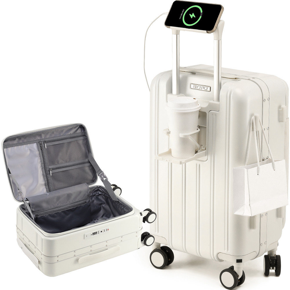 最新式デザイン！スーツケース フロントオープン 片開き キャリー