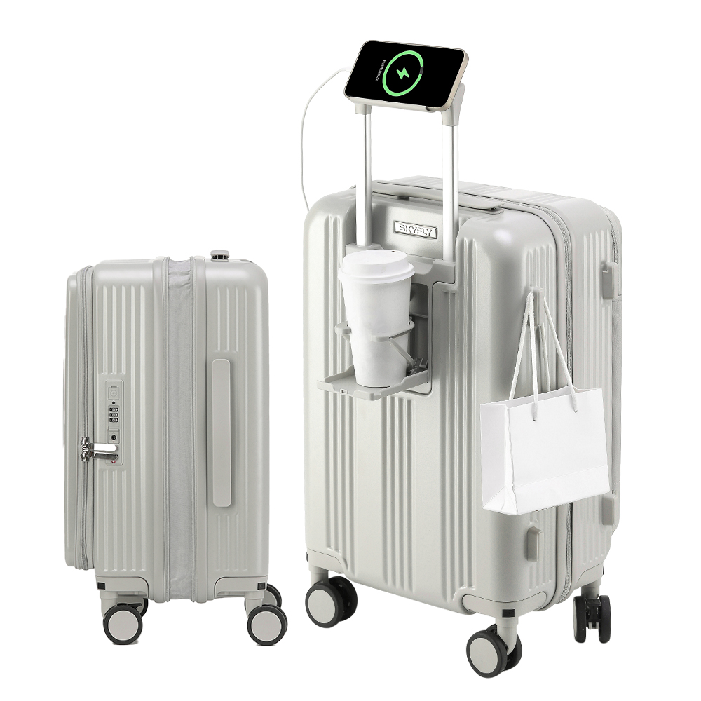 軽量 多機能キャリーバッグ Lサイズ【USBポート付き】 スーツケース 片開き 多機能 キャリーケース 軽量 Lサイズ キャスター