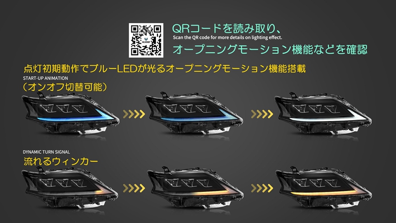 レクサス（LEXUS） VLAND Lライン 10系RX後期用 LEDヘッドライト 三眼