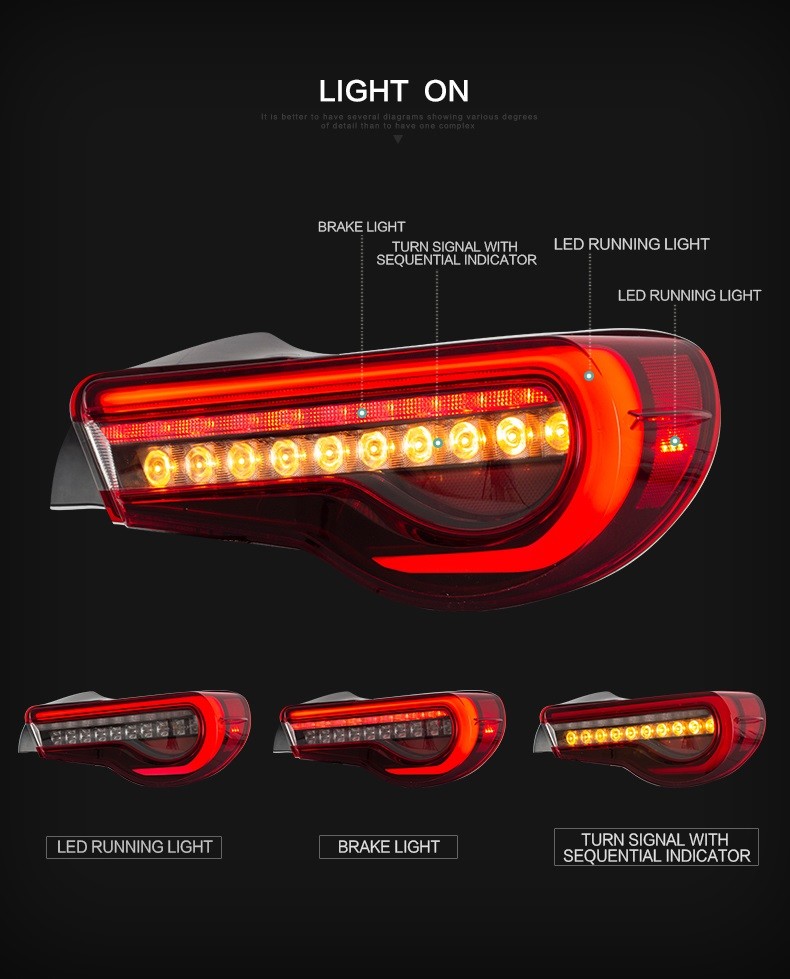 特注[激安]　86 テールランプ LEDライトバー スモーク ハチロク ZN6 2012～ 流れるウィンカー　左右セット テールライト