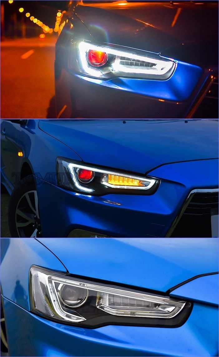 流れるウインカー ランエボ LED ヘッドライト 右ハンドル光軸 ランサー