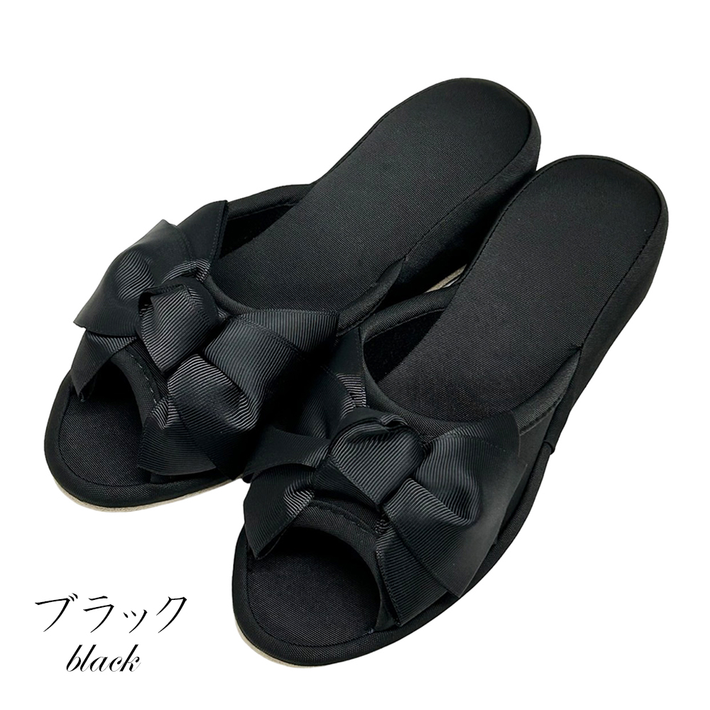 スリッパ ヒール パンタフレ サテンリボン ヒールスリッパ フォーマル