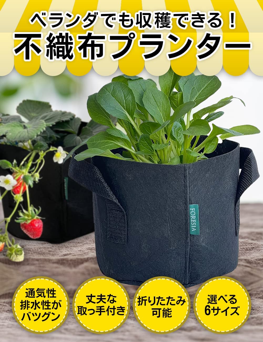 不織布プランター 1ガロン 10個入り ベランダ栽培 不織布ポット お得用