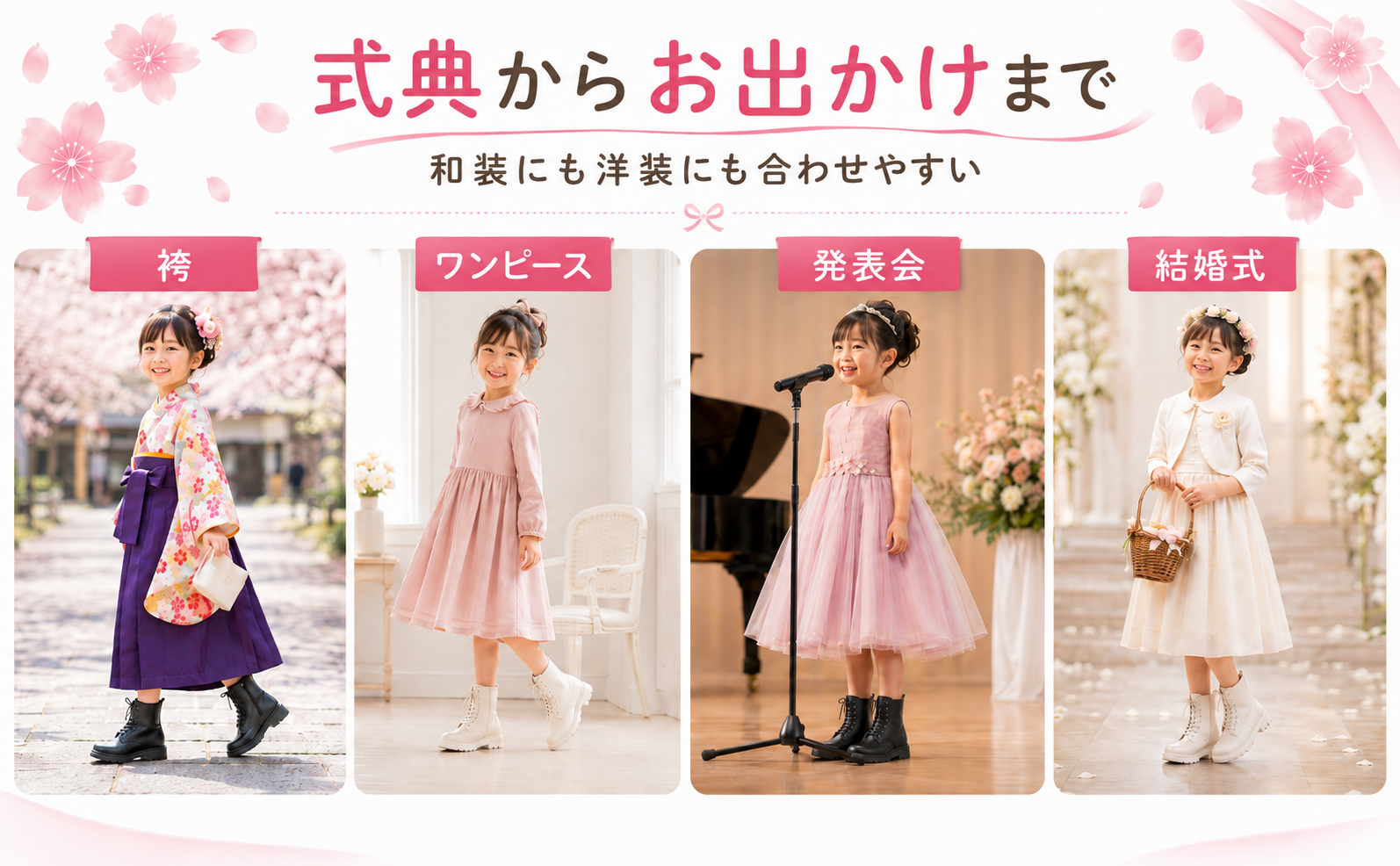 袴ブーツ 女の子 キッズ 靴 裏起毛 編み上げ ショート丈 七五三 和装