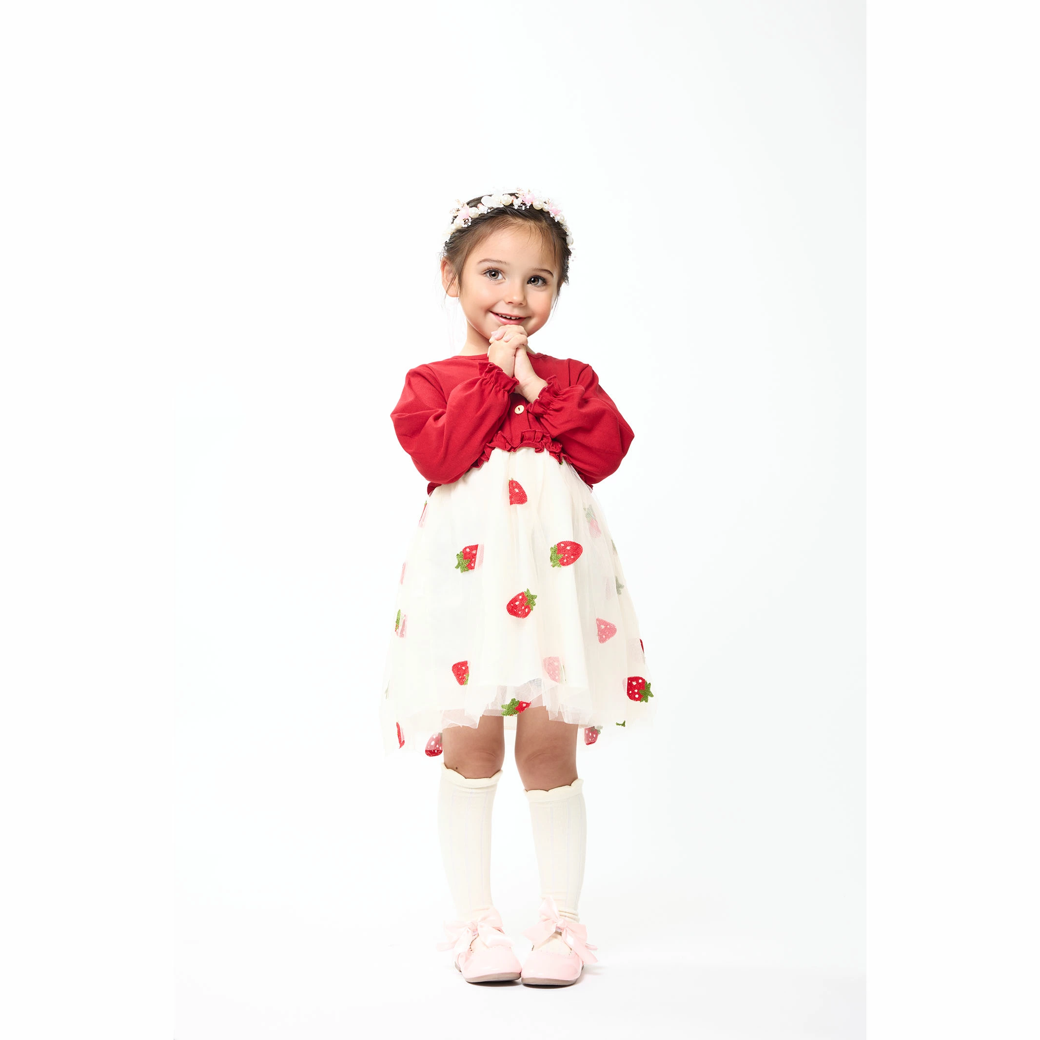 赤いチュチュドレス フリル袖 9着セット ベビー ワンピース チュチュドレス 子供服 女の子 長袖 赤ちゃん
