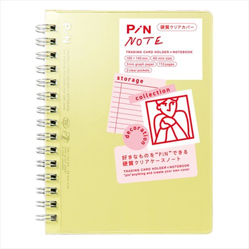 PiN NOTE A6ミニ リングノート デコノート 3mm方眼 シンプル 大人