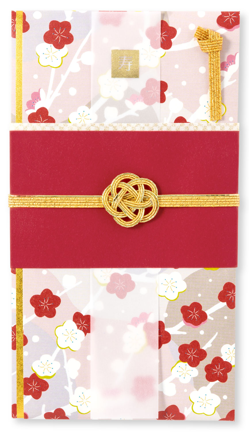 高級婚礼祝儀袋 赤 花柄 ご祝儀袋 金封 結婚祝い 1〜5万円 中袋 短冊 かわいい おしゃれ 水引