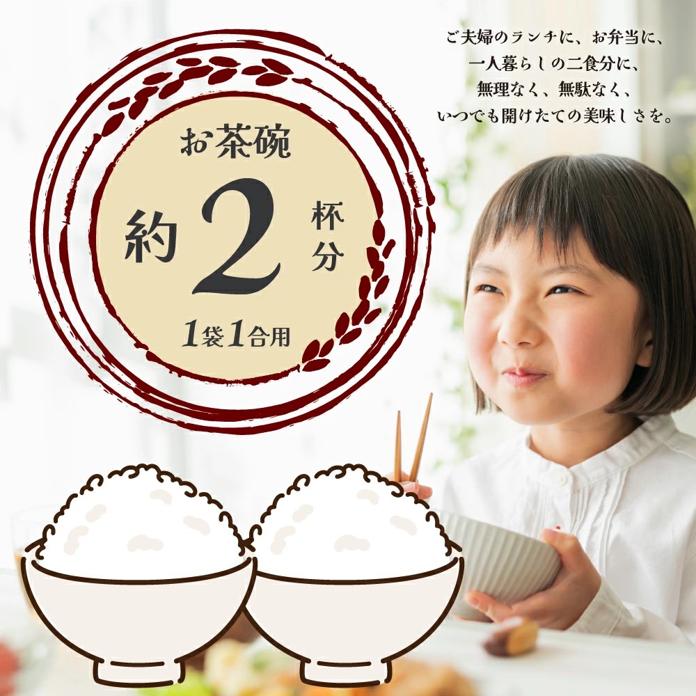 お茶碗約2杯分。1袋1合用