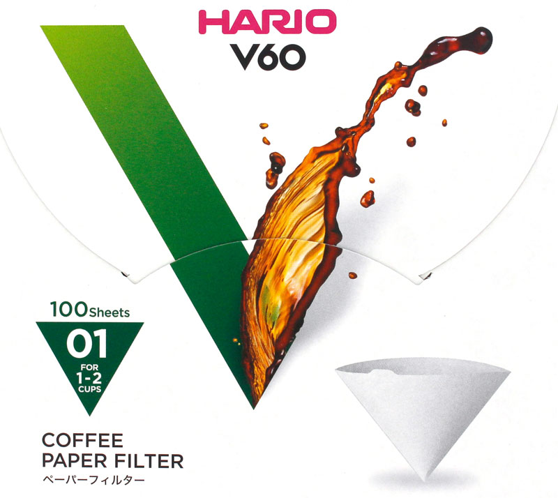ハリオ V60 01用 円錐フィルター100枚 箱入り VCF-01-100WK 白｜tonya｜02