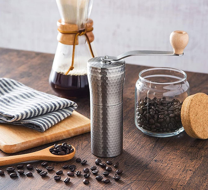 ステンレスコーヒーミル 【槌目】つちめ MI-031 セラミック刃 日本製