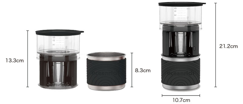UNIQ x oceanrich X7 オーシャンリッチ 電動回転ドリッパー＆マグカップ（セットモデル）ブラック コーヒー煎茶ハイブリッドモデル 送料無料｜tonya｜05