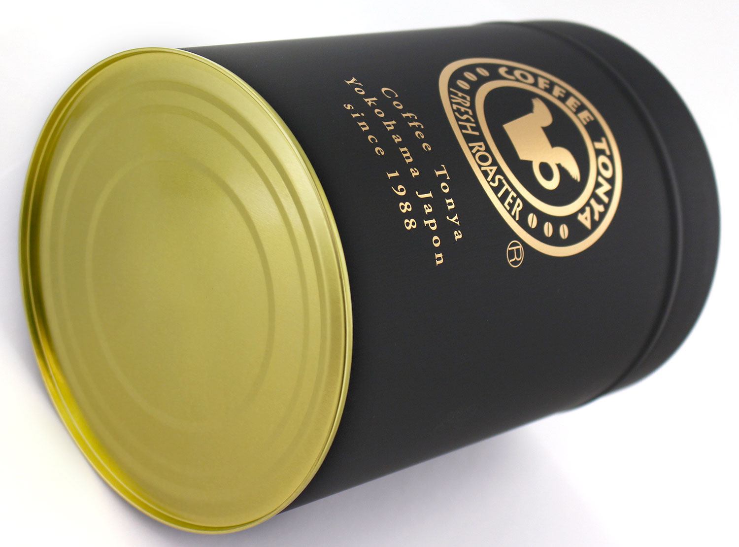 珈琲問屋オリジナル缶キャニスター1kg 黒マット大サイズ 