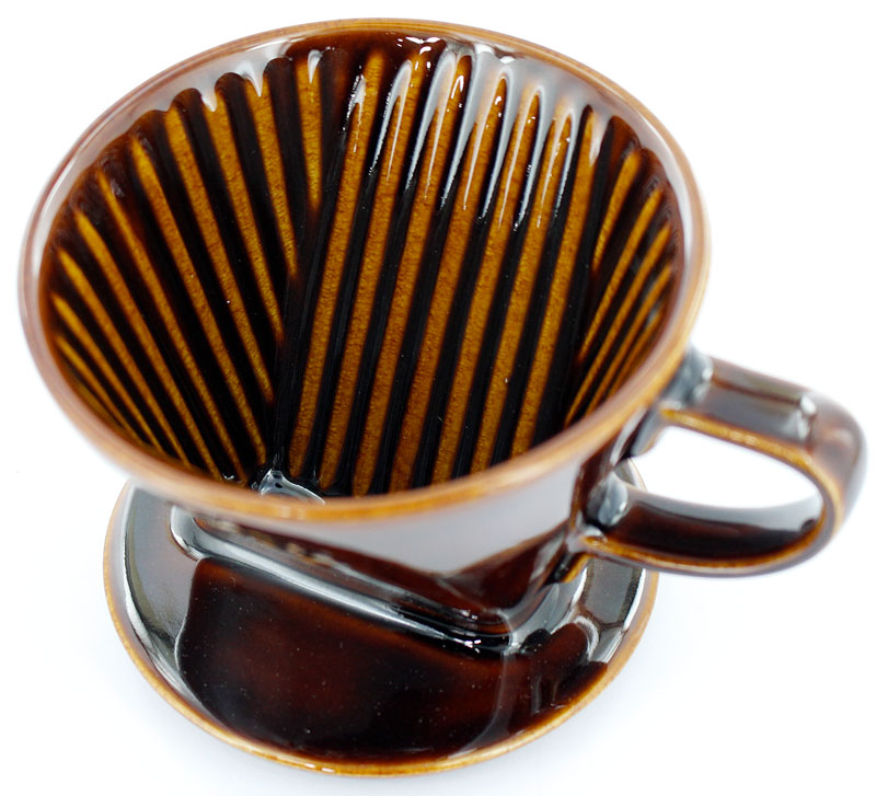 陶製ブラウンコーヒードリッパー カリタ コーヒードリッパー 102-ロト ブラウン 2-4人用 陶器製