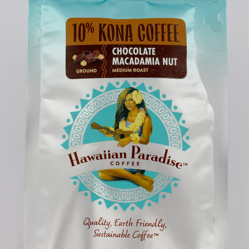 ハワイアン パラダイスコーヒー 10％コナブレンド・チョコマカダミア 198g（粉）｜tonya｜02
