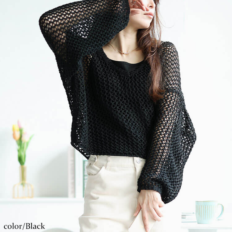 未使用 美品 Y's コットンリネン ワイド サマーニット ブラック サイズ2 GOLDJAPAN 大きいサイズ レディース トップス ニット サマー