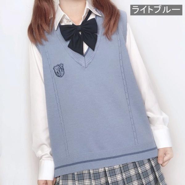 スクール  正統派 制服 学生 通学 Ｖネック 刺繍 ワッペン 女子 高校生 中学生 団体服 袖なし 春 夏 秋 S M L XL |  | 01