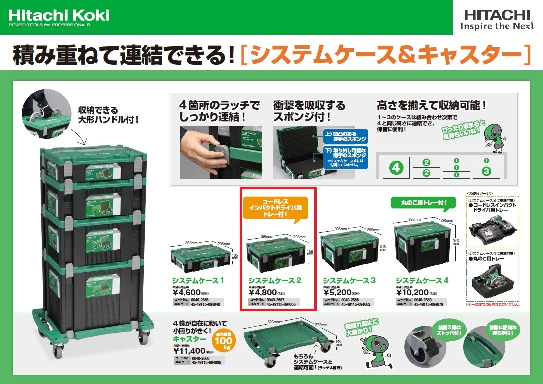 HiKOKI（ハイコーキ） システムケース2 0040-2657 積み重ねてラッチで