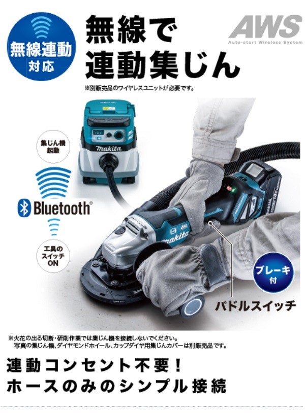 マキタ[makita] 18V-6.0Ah 100mm 充電式ディスクグラインダ GA418DRGX