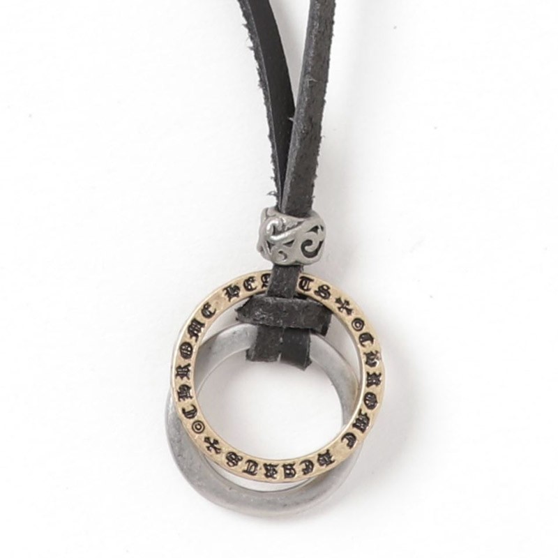 ネックレス メンズ アクセサリー リングネックレス ダブルリング