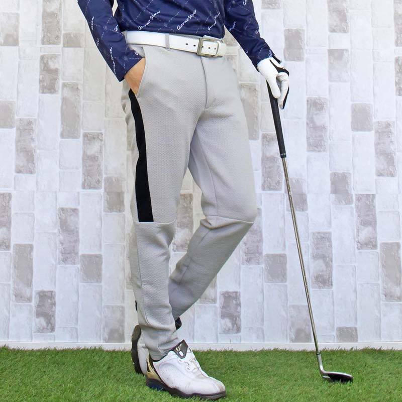 ゴルフパンツ メンズ ゴルフウェア スポンジエンボス 伸縮 ストレッチ