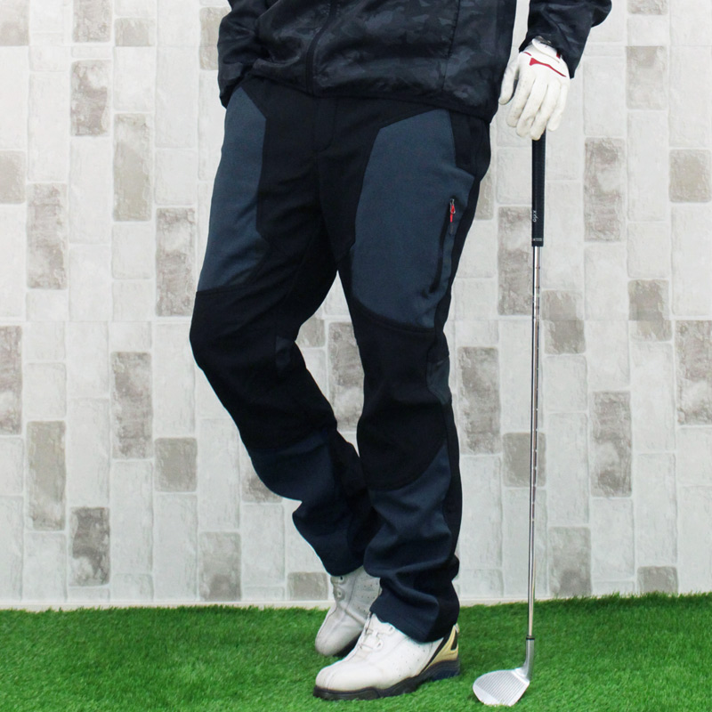 ゴルフパンツ メンズ ゴルフウェア 暖か裏起毛フリース ストレッチ