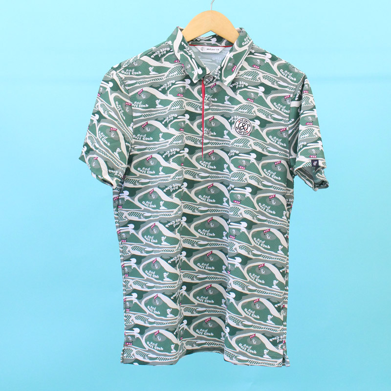 and per se カモフラージュ ポロシャツ M and per se（アンパスィ） ゴルフウェア メンズ ポロシャツ 半袖