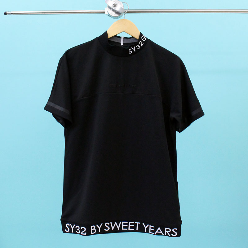 SY32 by SWEET YEARS GOLF ゴルフウェア メンズ モックネック ハイネック トップス ポロシャツ 半袖 ロゴ ブランド 春夏｜tool-power｜02