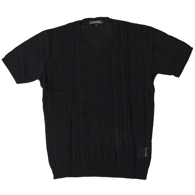 ケーブル編み 半袖 サマーニット タイト Tシャツ 無地 お洒落 サマーニット メンズ ニット 半袖 Tシャツ 無地 サマーセーター