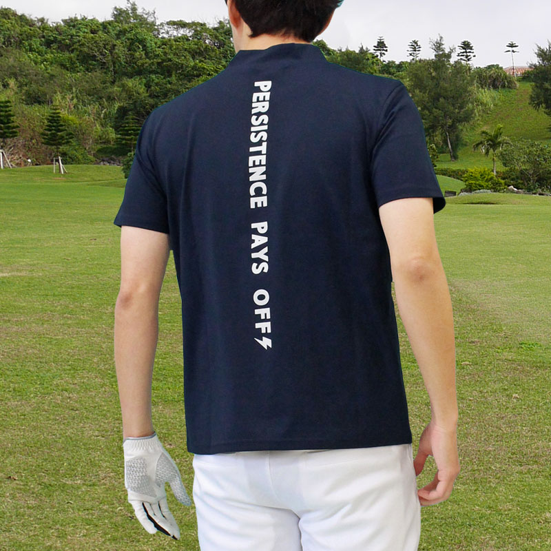 ゴルフウェア モックネックシャツ メンズ GIORNO SEVEN ジョルノセブン ハイネック ゴルフ 接触冷感 半袖 バックロゴプリント トップス ポロシャツ 春夏 | ブランド登録なし | 03
