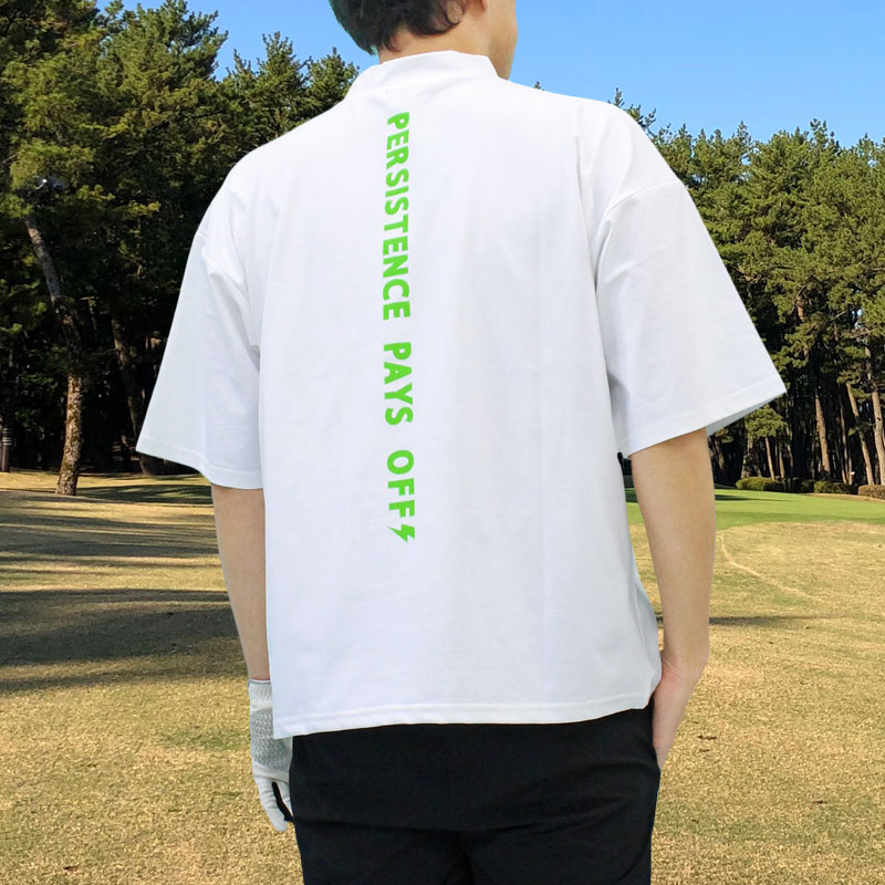 ゴルフウェア モックネックシャツ メンズ GIORNO SEVEN ジョルノセブン ハイネック ゴルフ 接触冷感 ワイドシルエット 半袖 バックロゴ トップス 春夏 | ブランド登録なし | 01