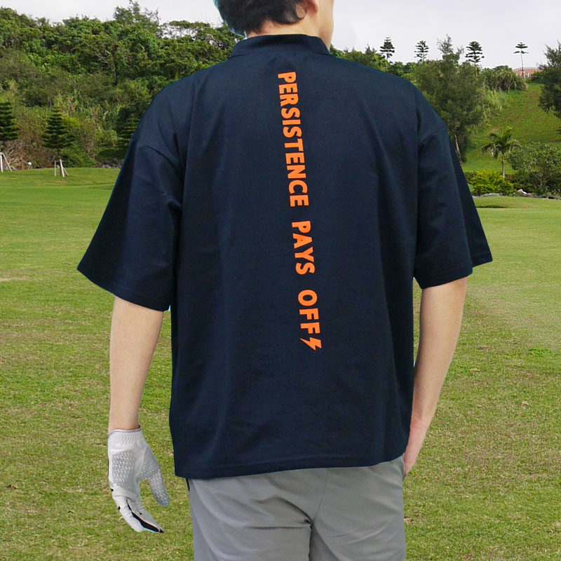 ゴルフウェア モックネックシャツ メンズ GIORNO SEVEN ジョルノセブン ハイネック ゴルフ 接触冷感 ワイドシルエット 半袖 バックロゴ トップス 春夏 | ブランド登録なし | 03