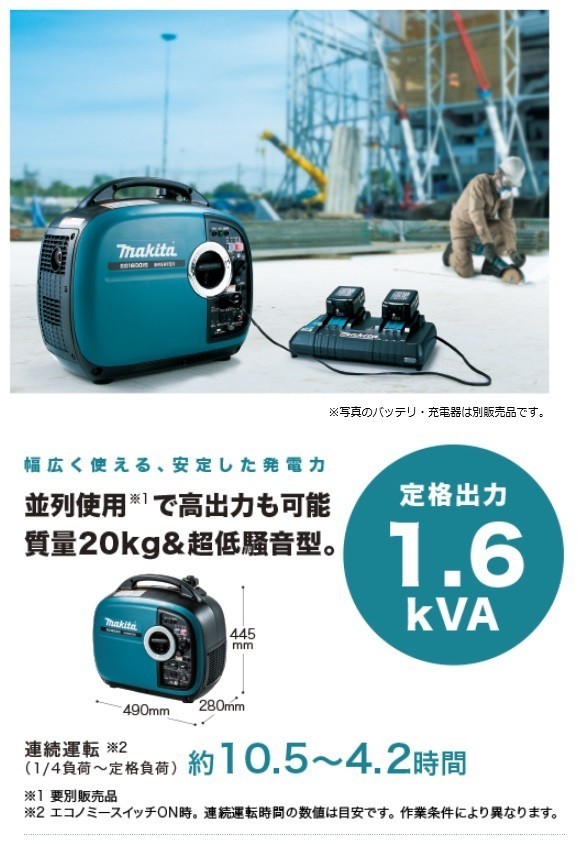 新品未使用マキタ発電機EG1600IS 防災　災害　工具Makita防災用にも マキタ（makita） 【大型商品】【正規店】 インバータ発電機防災にも大