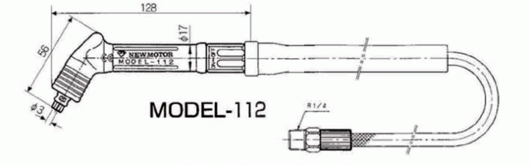 MODEL 112 ゼムニューモータ アングルタイプ 120° 25，000回転 ムラキ : 260022 : ツールエクスプレスヤフー店 - 通販  - Yahoo!ショッピング