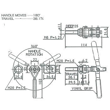 トグルクランプ NO.FM150-2S(ステンレス）横押し型トグルクランプ