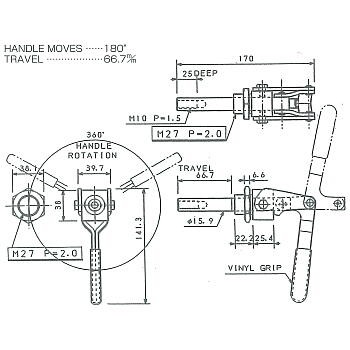 トグルクランプ NO.FM150-2S(ステンレス）横押し型トグルクランプ