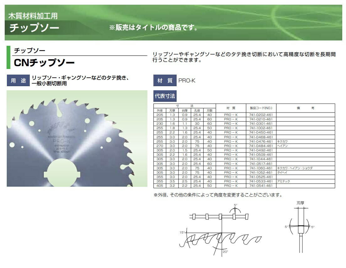 大人気新作 PRO-K チップソー CN 兼房 外径305x刃厚2.2x台厚1.6x内径25.4mmx刃数40P 071113 カネフサ 木質材料加工用  たて引きチップソー 大口径 - その他 - hlt.no