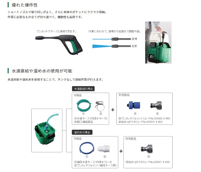 最終値下げ☆HiKOKI 高圧洗浄機本体　バッテリー充電器付き bokunou_6660008332