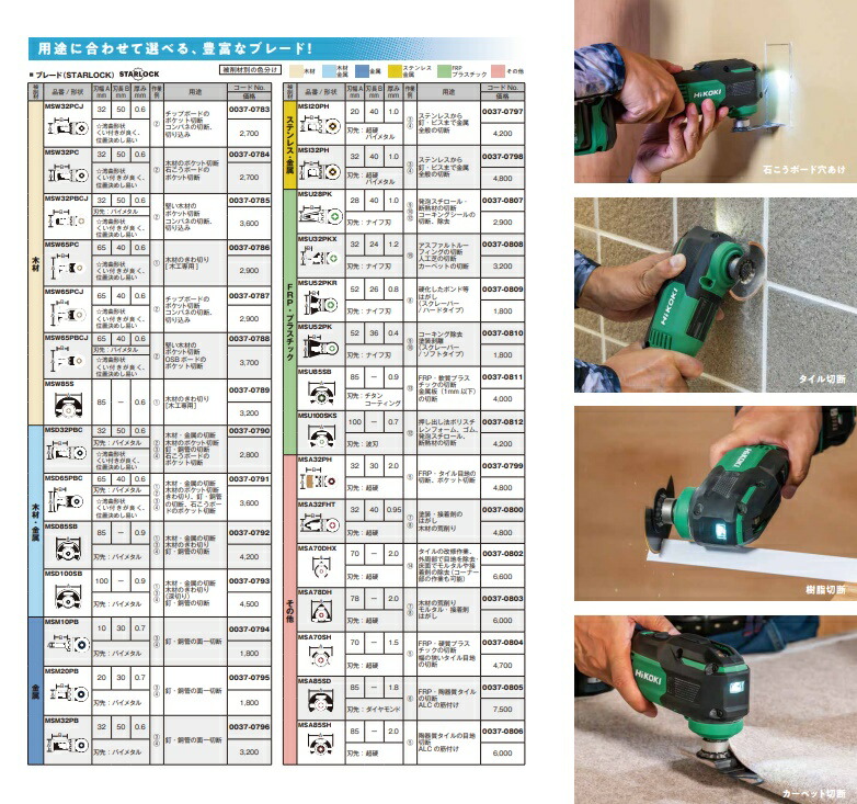 HiKOKI マルチツール CV350V2 100V 先端工具をツールレスで簡単 HiKOKI マルチツール CV350V2 100V 先端工具をツールレスで簡単