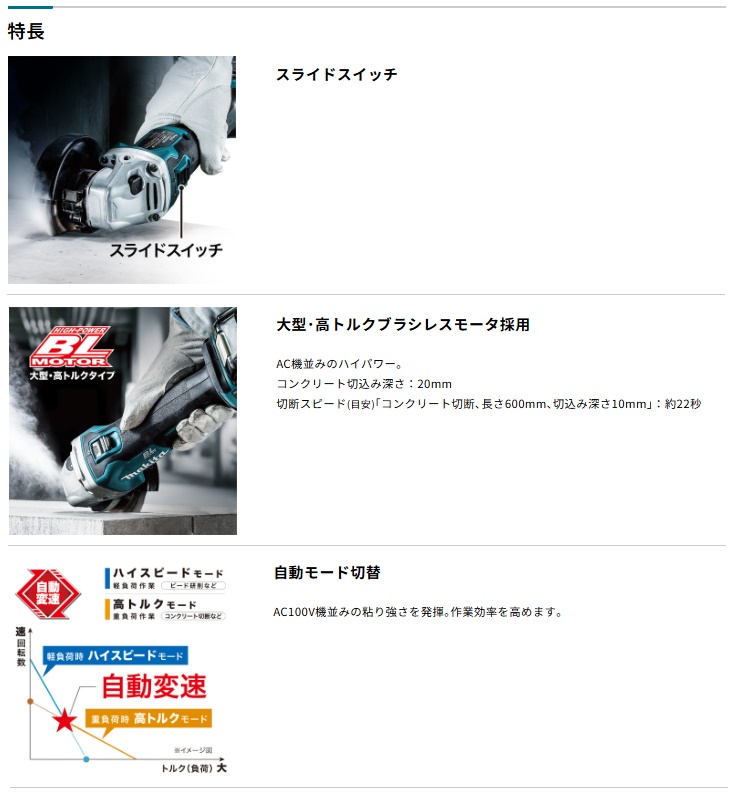 マキタ 充電式ディスクグラインダ GA504DZN+バッテリBL1860B+ マキタ 充電式ディスクグラインダ GA504DZN+バッテリBL1860B+