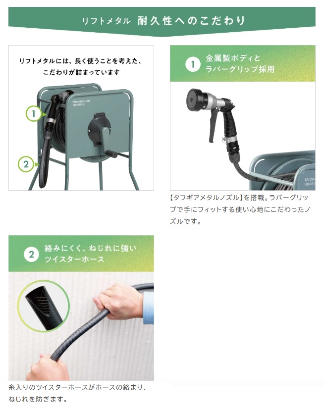 マキタ（makita） タカギ リフトメタル 20M RF320GY ホース内径12mm