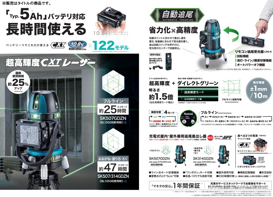 マキタ 屋内外兼用 自動追尾 墨出し器 SK507GD マキタ（makita） SK507GDZN 充電式屋内・屋外兼用追尾墨出し器 本体+