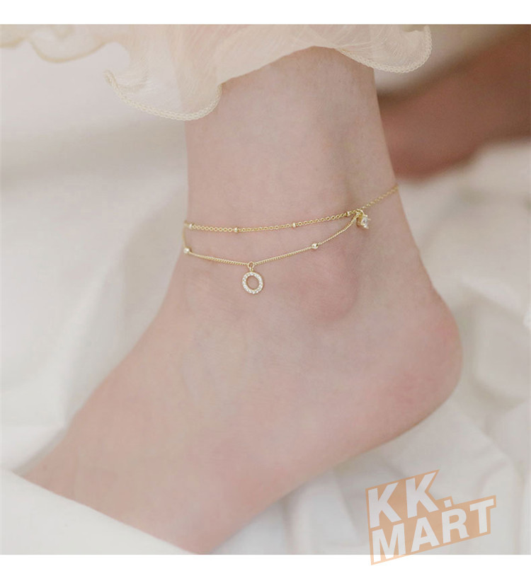 SALE ⑤アンクレット シンプルダブルチェーン かわいい シルバー