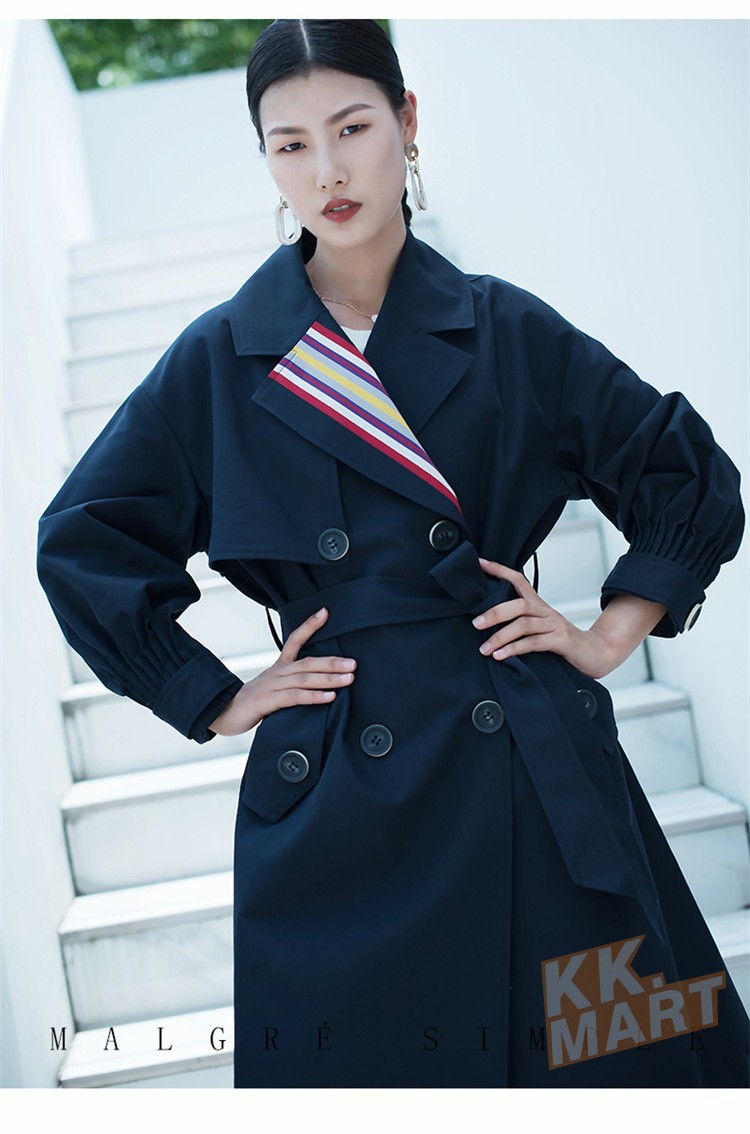 ポリエステ トレンチコート レディース スプリングコ レディース服 バスト