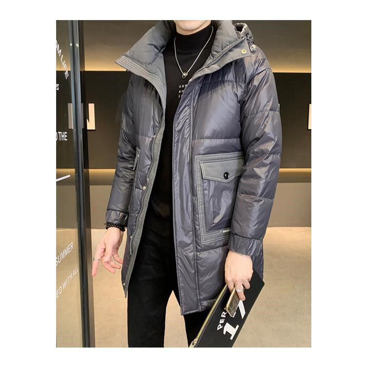 ダウン80% 秋冬 ミドル丈ダウンコート メンズ ダウンコート